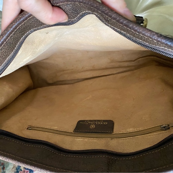 Authentic Gucci Vintage Large Tote Unisex Business Bag GG Web Stripe Attache - Picture 11 of 13